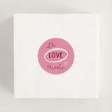 "Disco" - Wedding Favor Stickers in Peony by Pati Cascino - In Use