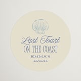 "Beach Babe" - Wedding Favor Stickers in Ocean by Robert and Stella - Front