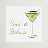 "Martini (add-on)" - Wedding Favor Stickers in Lime by chocomocacino - Front
