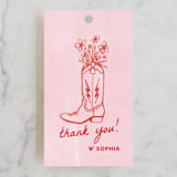 "Party Boots" - Wedding Favor Tags in Strawberry by Erin Kessler - Front