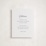 "Empire" - Letterpress Bar and Bat Mitzvah Reception Cards in Navy by Jennifer Postorino - Front