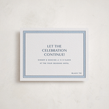 "Beaufort" - Letterpress Bar and Bat Mitzvah Reception Cards in Sky Blue by Megan Davis - Front