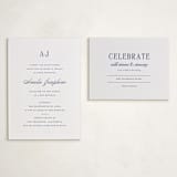 "Hepburn" - Letterpress Bar and Bat Mitzvah Reception Cards in Navy by Megan Davis - With Enclosure Card