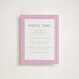 "delicate rattan" - Letterpress Bar and Bat Mitzvah Reception Cards in Neon Pink by Ellen Schlegelmilch - Front