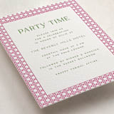 "delicate rattan" - Letterpress Bar and Bat Mitzvah Reception Cards in Neon Pink by Ellen Schlegelmilch - Detail