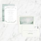 "Simple Foliage" - Bris and Baby Naming Invitations in Mint by Everett Paper Goods - Assembled