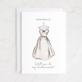 "Bridesmaid Dress" - Bridesmaid Cards in Blush by Itsy Belle Studio - Front