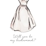 "Bridesmaid Dress" - Bridesmaid Cards in Blush by Itsy Belle Studio - Detail