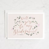 "Vintage Romance" - Bridesmaid Cards in Peonies by Creo Study - Front