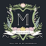 "Monogramed Bridesmaid" - Bridesmaid Cards in Midnight by Susan Moyal - Detail