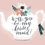 "Teapot Flower" - Bridesmaid Cards in Rose by iamtanya - Detail