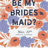"Midnight Garden" - Bridesmaid Cards in Peach by Paper Raven Co. - Detail