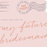 "Par Avion" - Bridesmaid Cards in Peony by Jennifer Lew - Detail
