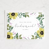"Bridal Floral" - Bridesmaid Cards in Sunshine by Kampai Designs - Front