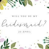 "Bridal Floral" - Bridesmaid Cards in Sunshine by Kampai Designs - Detail