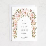 "Floral Arch" - Bridesmaid Cards in Blush by Susan Moyal - Front