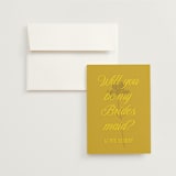 "Bloom" - Bridesmaid Cards in Island Citrus by Morgan Kendall - Invitation with Envelope