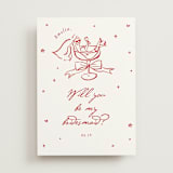 "Cheers to Love" - Bridesmaid Cards in Wine by Cass Loh - Front