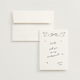 "The Bird Song" - Bridesmaid Cards in Navy by Helena Vitto - Invitation with Envelope