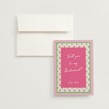 " Whimsical" - Bridesmaid Cards in Peony by Jackie Crawford - Invitation with Envelope