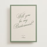 "classic bold border" - Bridesmaid Cards in Olive by Cass Loh - Front