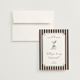 "Tini Question" - Bridesmaid Cards in Whiskey by Erin German - Invitation with Envelope