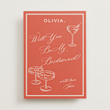 "Racquet" - Bridesmaid Cards in Verona Sunset by Megan Davis - Front