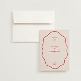 "Croquet" - Bridesmaid Cards in Cherry by Megan Davis - Invitation with Envelope