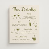 "Playful Doodles" - Bar Signs in Olive by Carmia Jordaan - Front