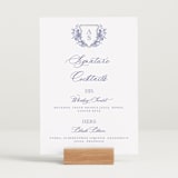 "watercolor flowers crest" - Bar Signs in Dusty Blue by Cass Loh - In Use