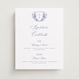 "watercolor flowers crest" - Bar Signs in Dusty Blue by Cass Loh - Front