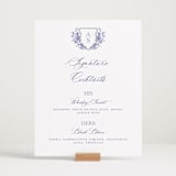 "watercolor flowers crest" - Bar Signs in Dusty Blue by Cass Loh - In Use