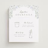 "Delicate Vines" - Bar Signs in Periwinkle by Kristen Smith - Front