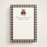 "Teddy Bear Monogram" - Baby Shower Activity Cards in Navy by Erin German - Front