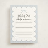 "Scallop & Little Bow" - Baby Shower Activity Cards in Sky by Maria Alou - Front