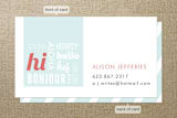 "Hello Hello Hello" - Business Cards in Blue by Paper Rose - Front