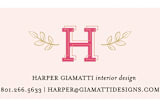 "Leafy Initial" - Business Cards in Rose by Iwona K - Detail