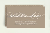 "The Sophisticate" - Business Cards in Taupe by Madeline - Front