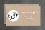 "Hello New Friend" - Business Cards in Kraft by A.C.R. - Front