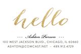 "Hello Friend" - Business Cards in Champagne by Erin Deegan - Detail