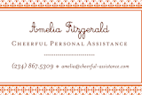 "Paprika Patterned" - Business Cards in Paprika by Blixa 6 Studios - Detail