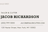 "Sartorialist" - Business Cards in Charcoal by Luisa Garcia - Detail