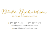 "Painted Florist" - Business Cards in Mustard by Lehan Veenker - Detail
