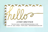 "Gilded Hello" - Business Cards in Goldenrod by Made by Wendy - Front