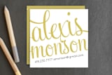 "21st Century Girl" - Business Cards in Mustard by June Letters Studio - Front