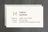 "Initial" - Business Cards in Soft Mint by Jessica Yeo - Front