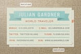 "World Traveler" - Business Cards in Pacific Blue by June Letters Studio - Front