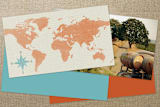 "World Traveler" - Business Cards in Pacific Blue by June Letters Studio - Back of Card Options