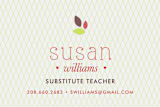 "Apple for the Teacher" - Business Cards in Cherry by Avie Designs - Detail