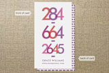 "Bright Numbers" - Business Cards in Cyan by Avie Designs - Front